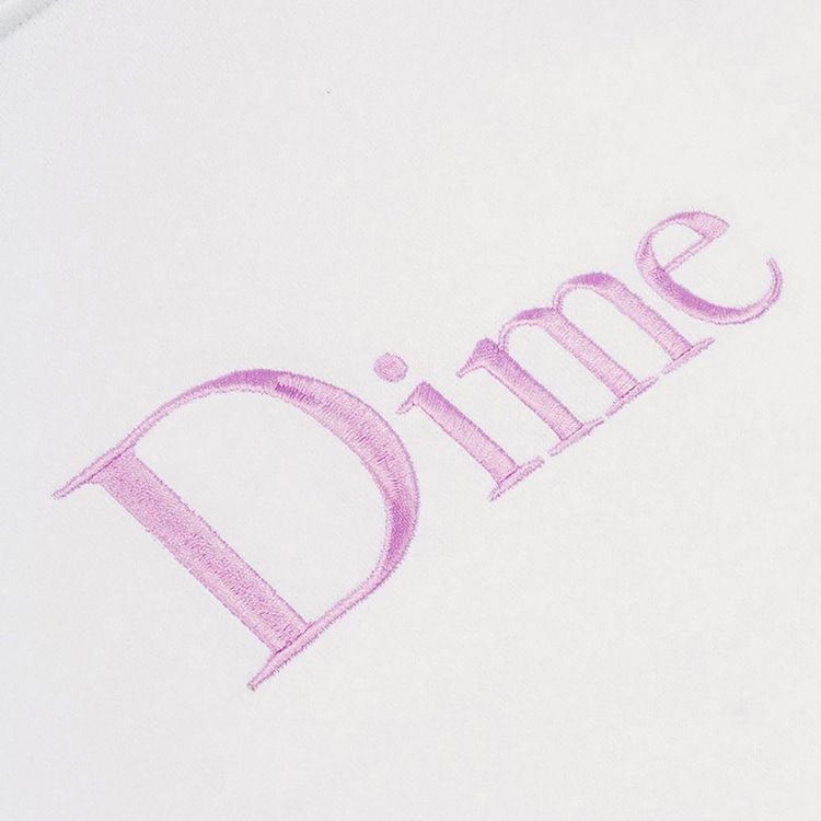 Dime Classic Embroidered Hoodie White