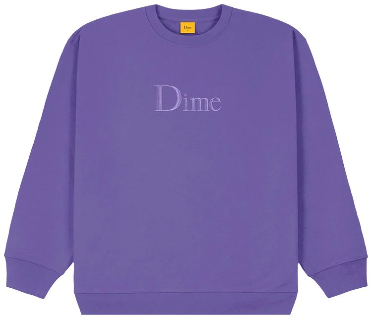 Dime Classic Embroidered Crewneck Iris