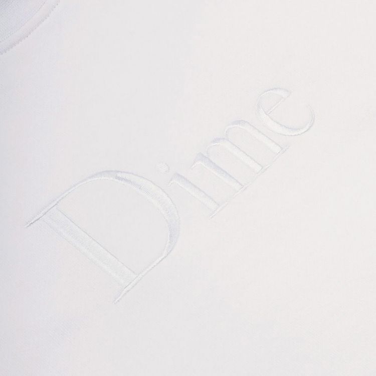 Dime Classic Embroidered Crewneck White