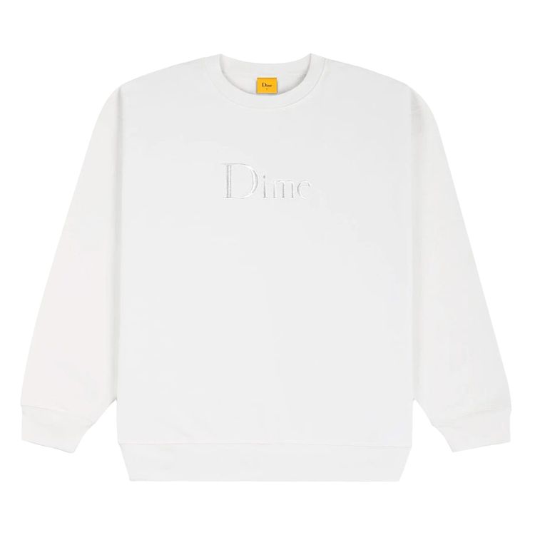 Dime Classic Embroidered Crewneck White