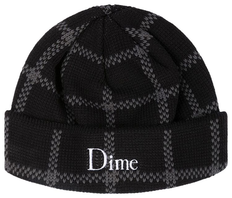 Dime Classic Plaid Beanie Black