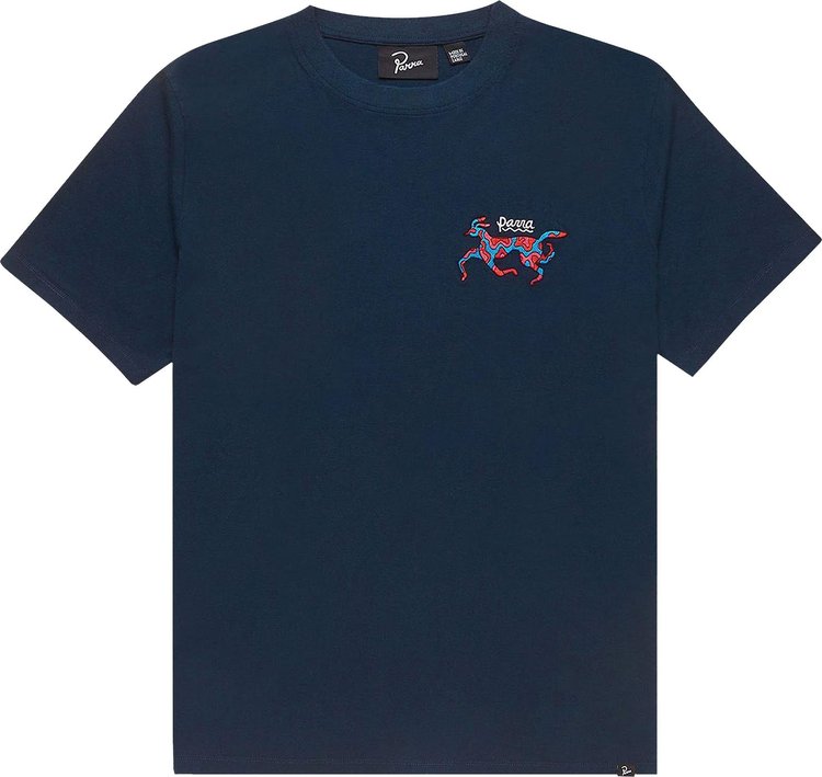 Parra Dog Race T-Shirt 'Navy Blue'