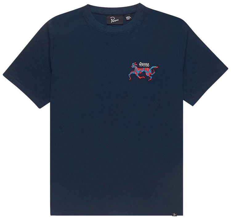 Parra Dog Race T Shirt Navy Blue