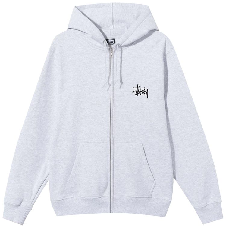 Stussy Basic Zip Hood Ash Heather