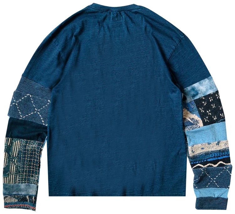 Kapital Boro Nomad Patch IDG Jersey Hippie Tee Indigo