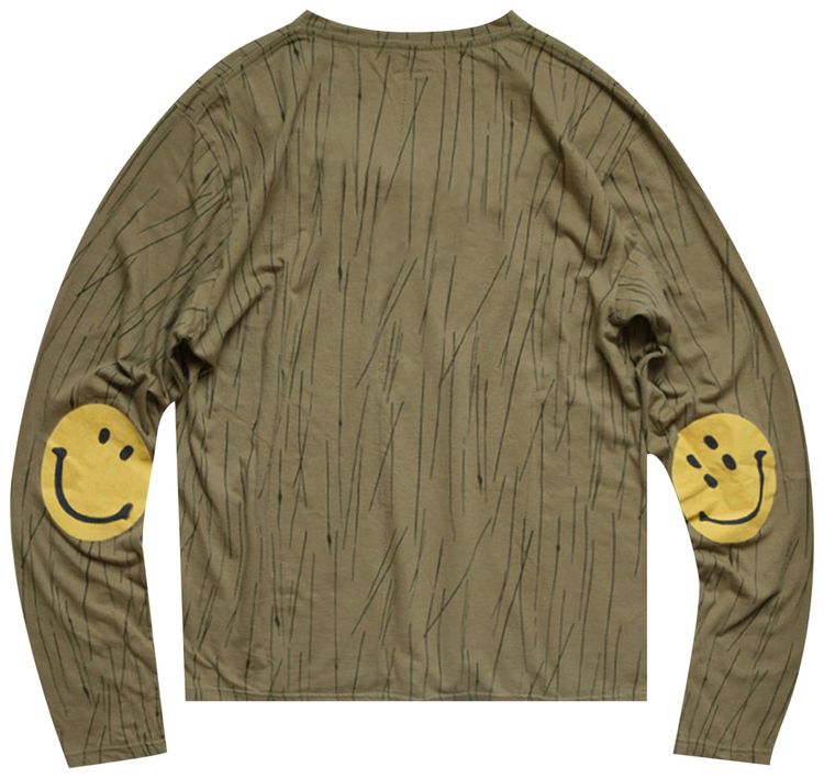 Kapital Smiley Patch Rain Camouflage Tianzhu Crulon Tee Khaki