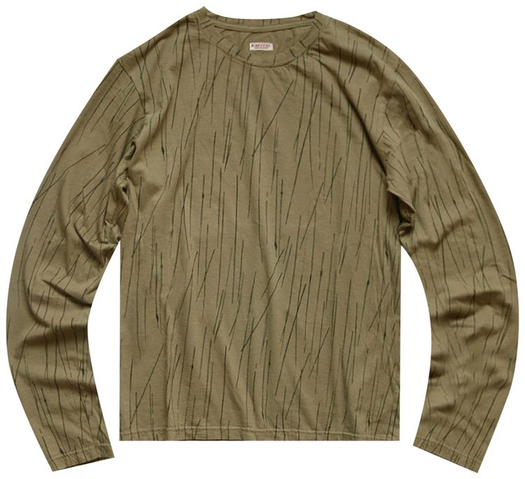Kapital Smiley Patch Rain Camouflage Tianzhu Crulon Tee Khaki