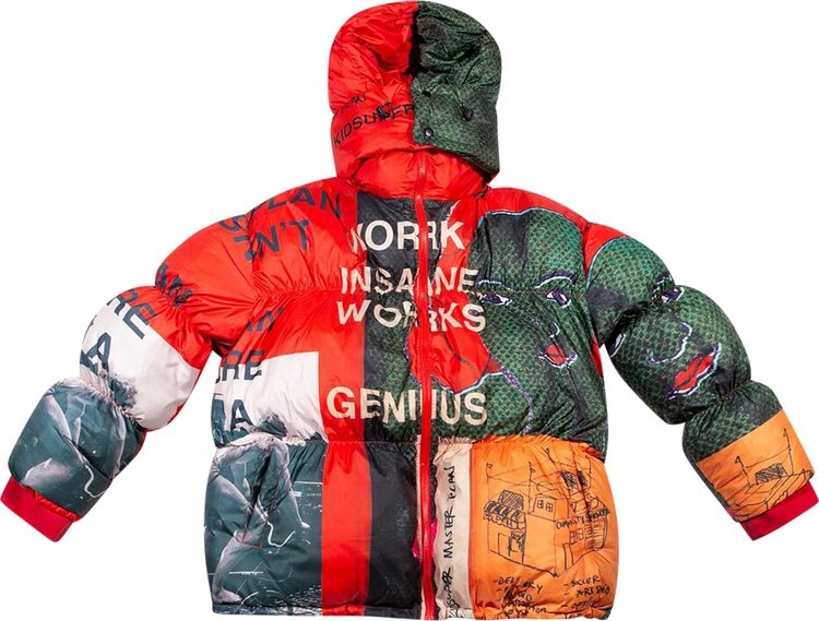 KidSuper Genius Collage Puffer Jacket 'Multi'