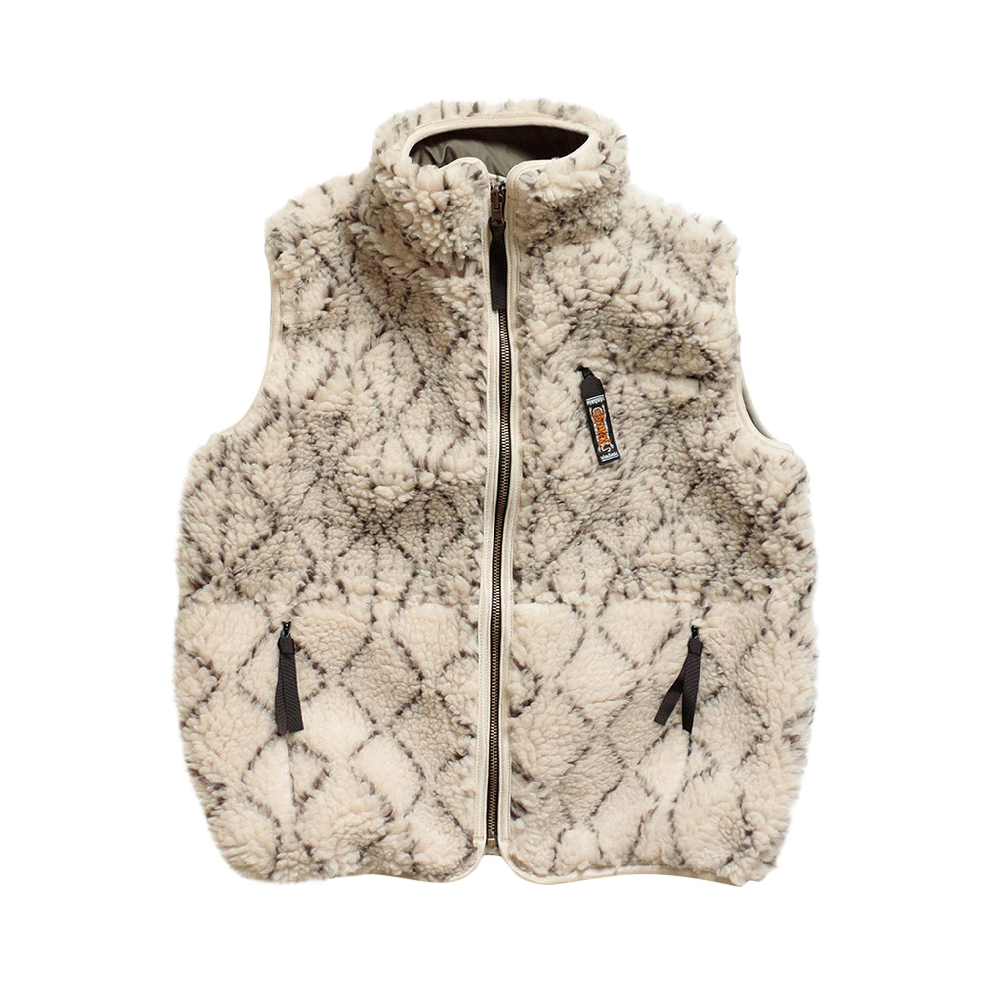 Buy Kapital Do-Gi Sashiko BOA Fleece Reversible Vest 'Ecru