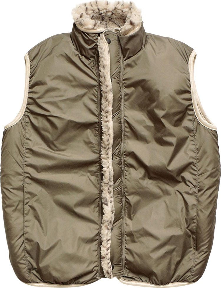 Kapital Do Gi Sashiko BOA Fleece Reversible Vest Ecru