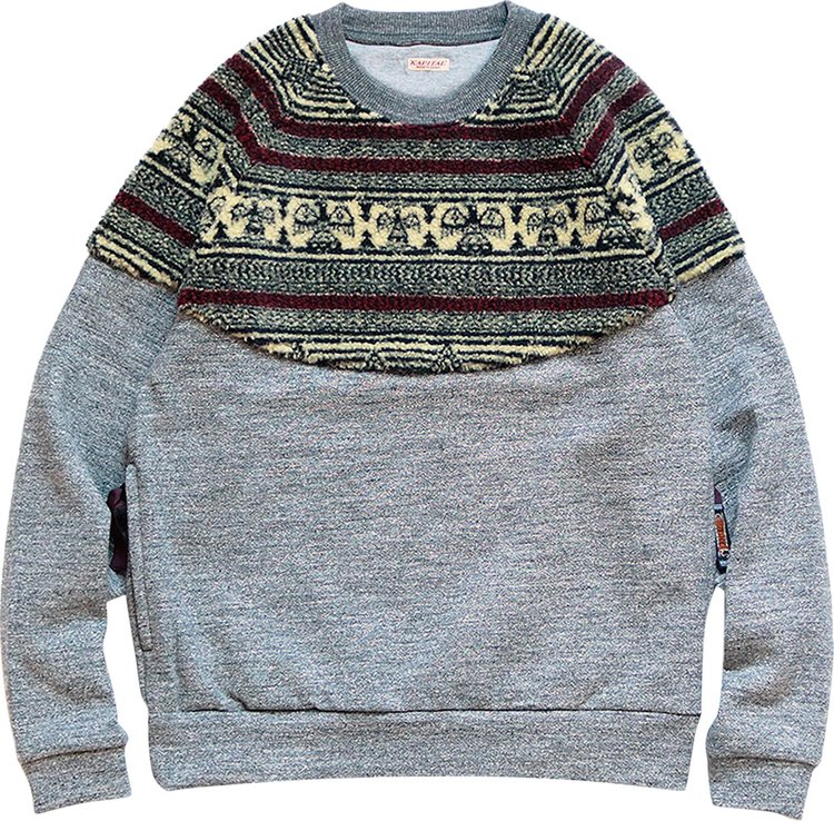 Kapital TOP Fleece x Birds Eye Fleece Nordic sweatshirt 'Charcoal'
