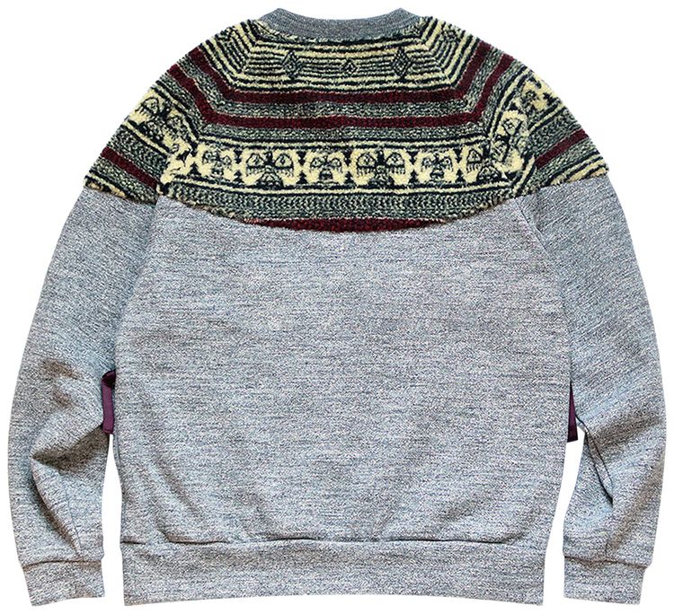 Kapital TOP Fleece x Birds Eye Fleece Nordic sweatshirt Charcoal