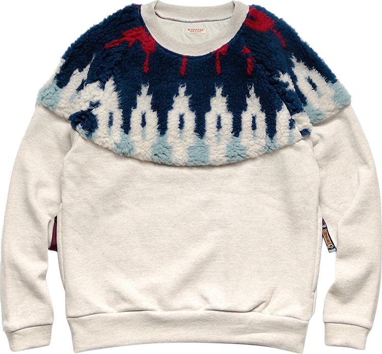 Kapital TOP Fleece Knit x BOA Fleece Nordic sweatshirt 'Navy/Red'
