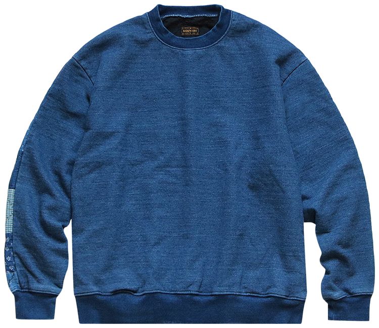 Kapital IDG Fleece Knit x Quilt 2TONES Big Sweatshirt Indigo