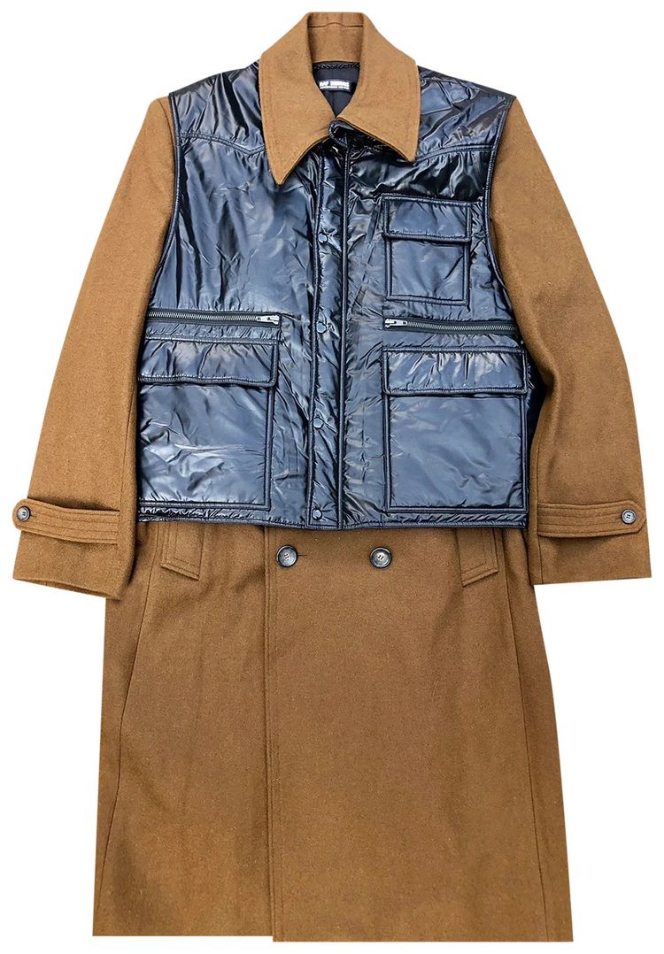 Raf Simons Virginia Creeper Coat And Vest BrownBlack