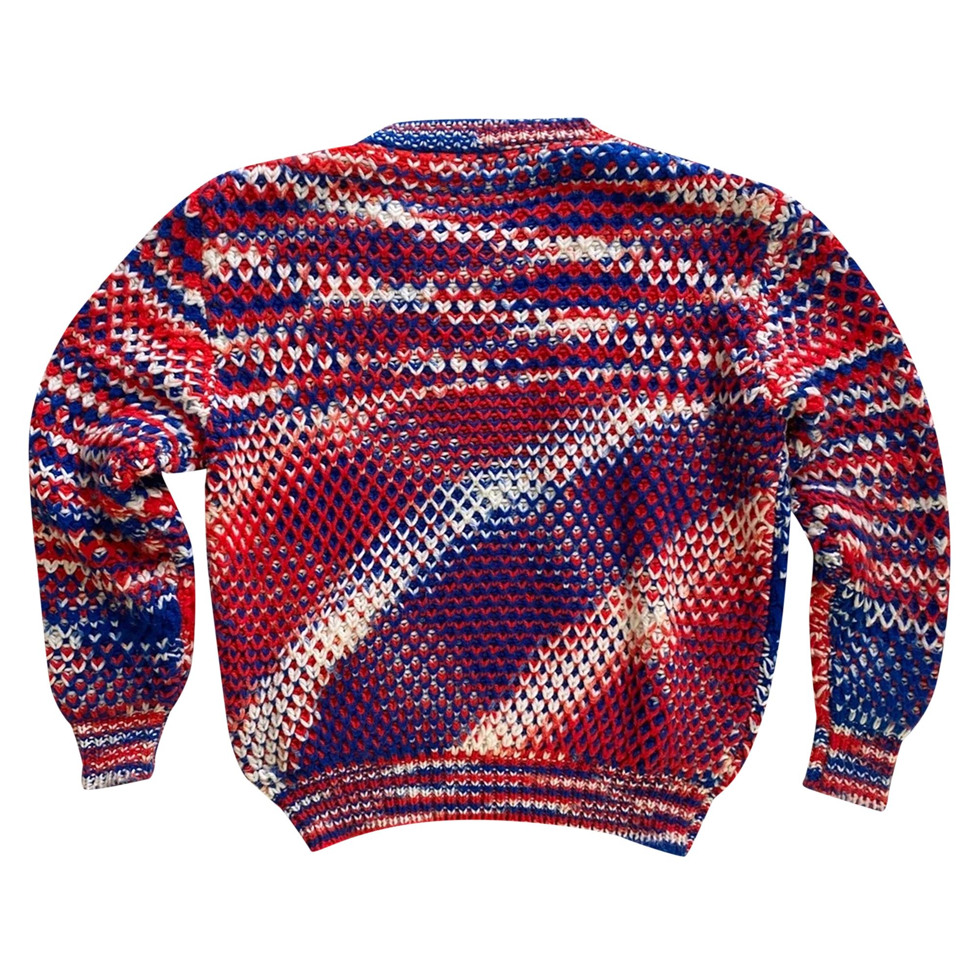 Buy Raf Simons x Sterling Ruby Sweater Red White Blue 0459 1FW140105XSRS RED GOAT UK