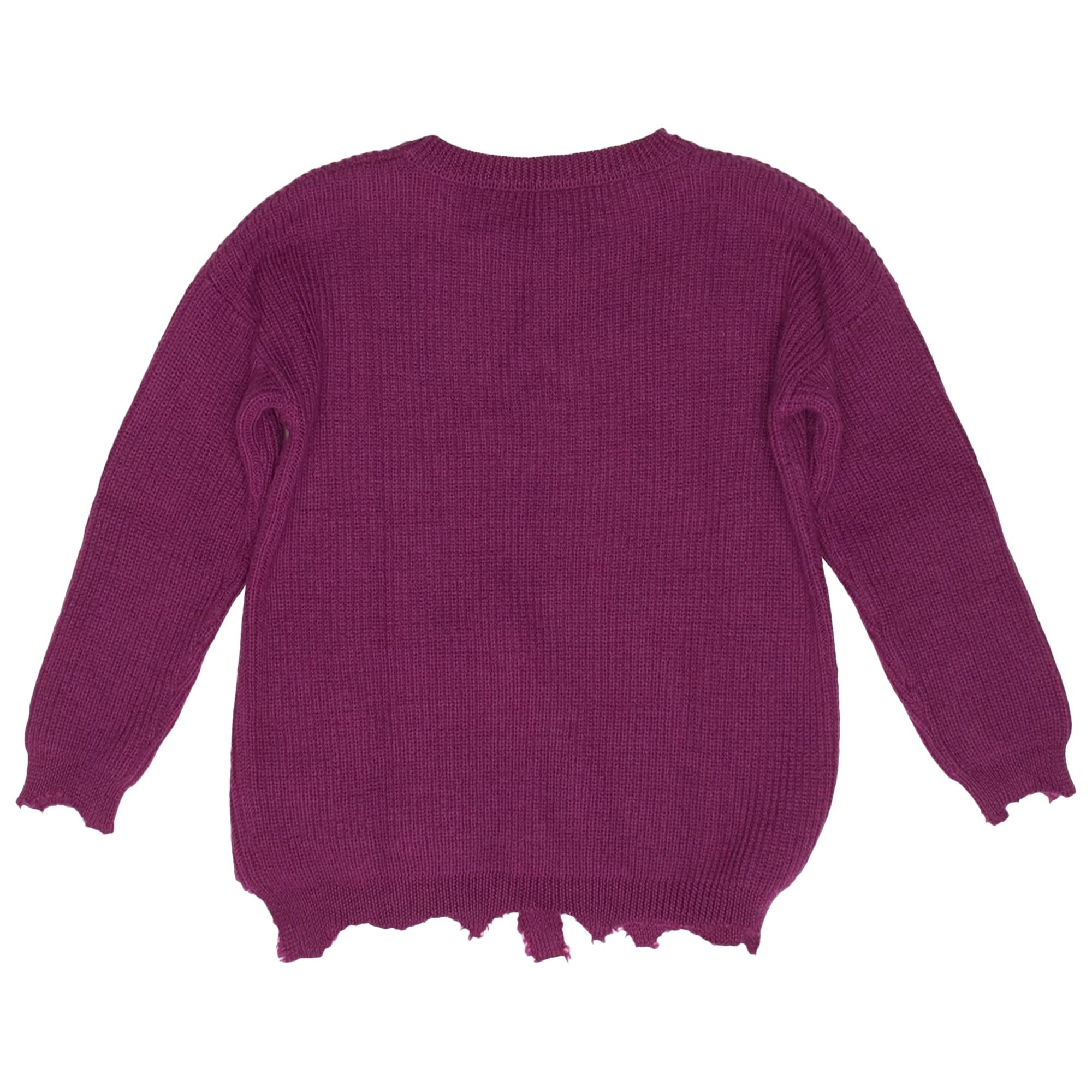 Buy Raf Simons Distressed Varsity Sweater 'Purple' - 0459 1FW160105DVS PURP  | GOAT