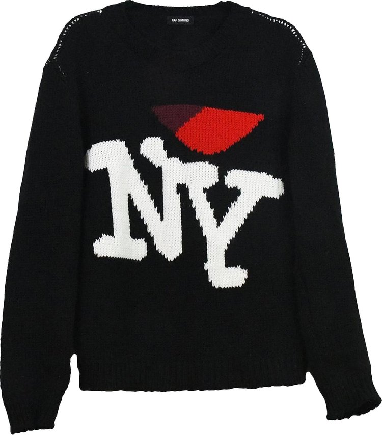 Buy Raf Simons I Heart NY Sweater 'Black' - 0459 1FW170105IHNS BLAC | GOAT