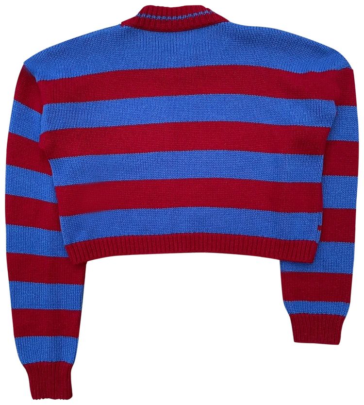Raf Simons Pocket Distrubed Striped Sweater RedBlue