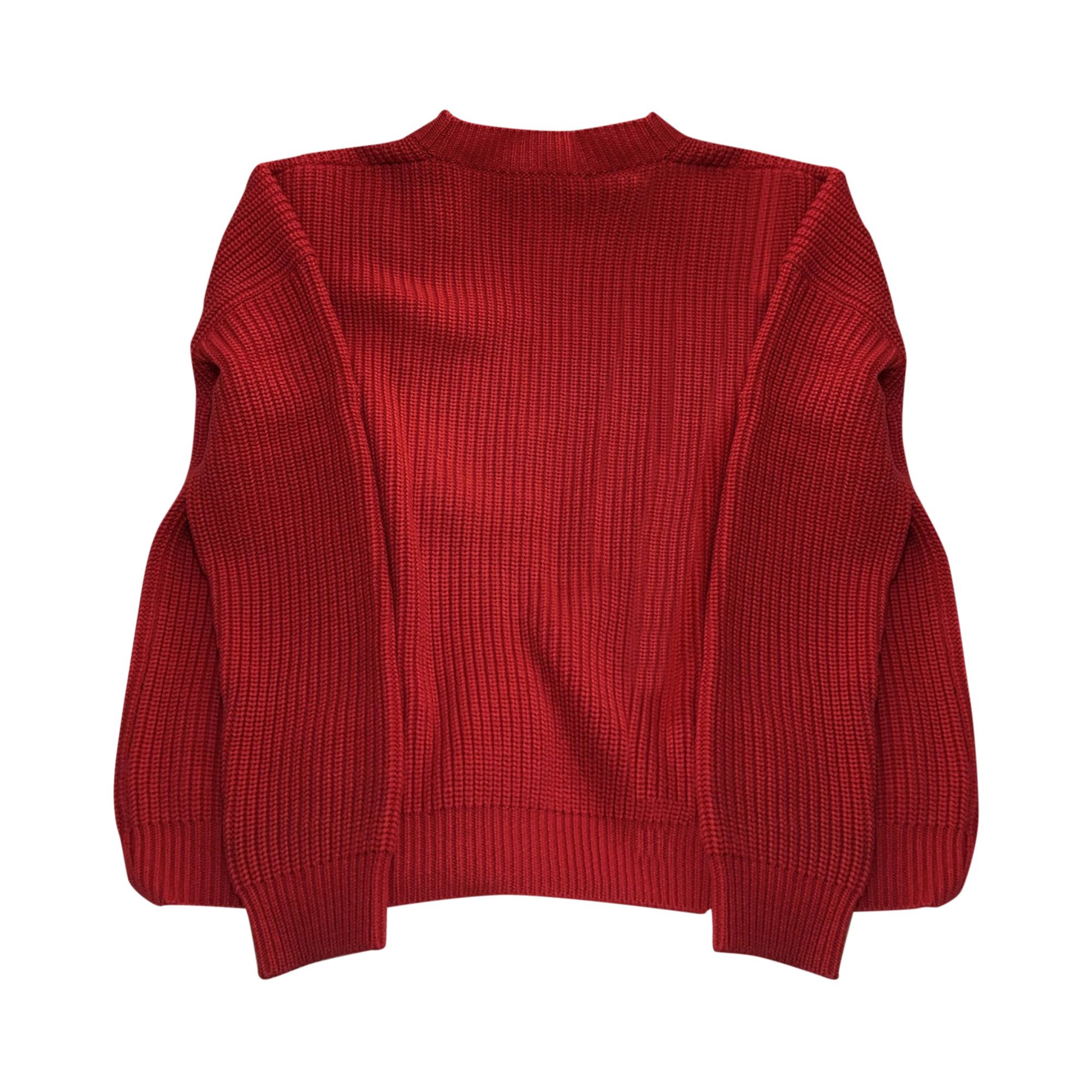 Buy Raf Simons Oversized V-Neck Patch Cardigan 'Red' - 0459