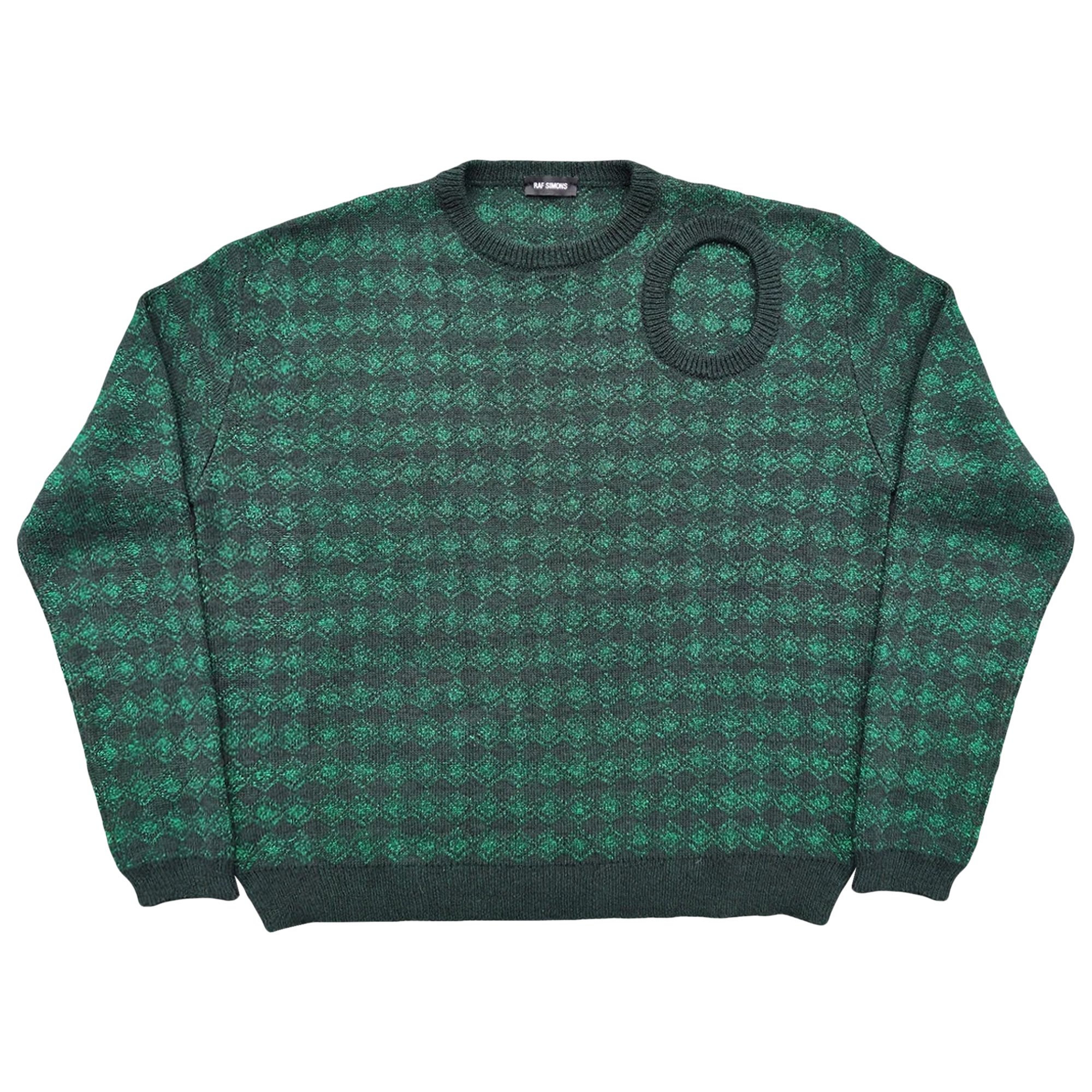 Buy Raf Simons Cut Out Hole Sweater 'Green' - 0459 1SS190105CUHS 