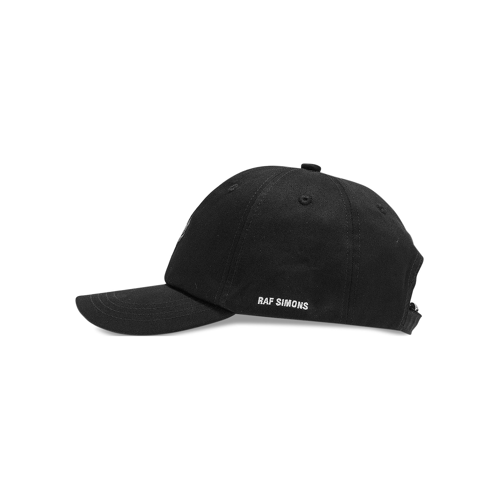 RAF SIMONS ブラック ダメージキャップ RAF SIMONS ラフシモンズ 21ss RS PARADE パレード ロゴワッペン