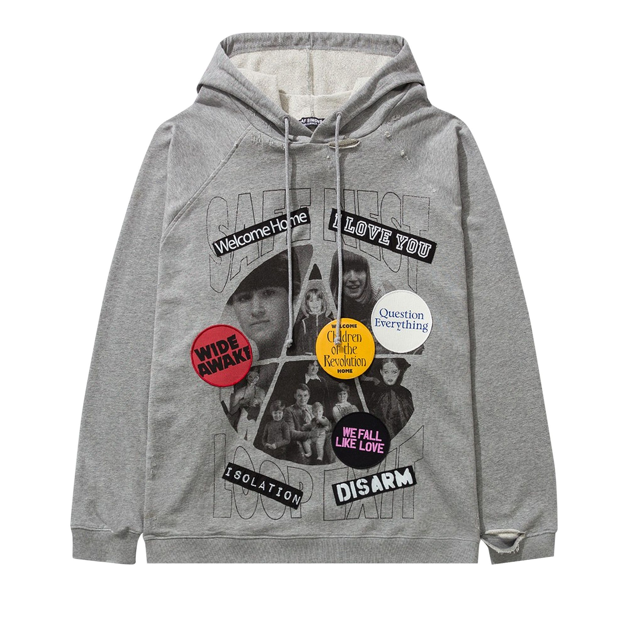 Buy Raf Simons Destroyed Welcome Home Hoodie 'Grey' - 211 M176B