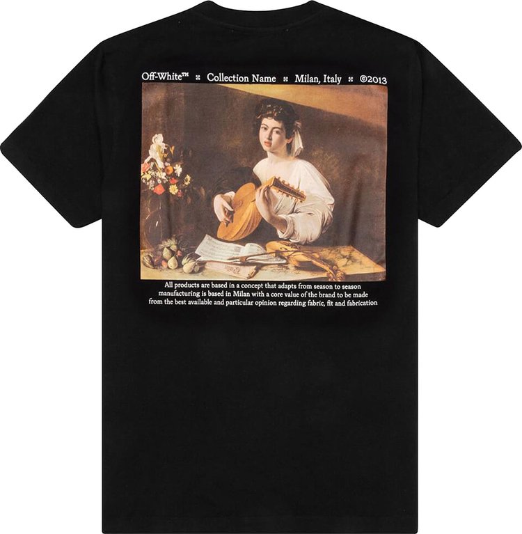 Off White Caravaggio Lute Short Sleeve Slim Tee Black