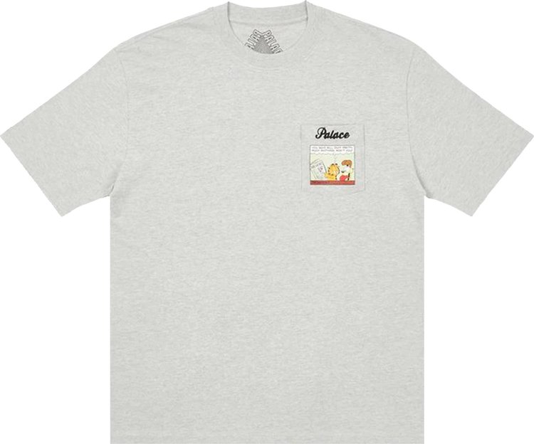 Palace Garfield Pocket T-Shirt 'Grey Marl'