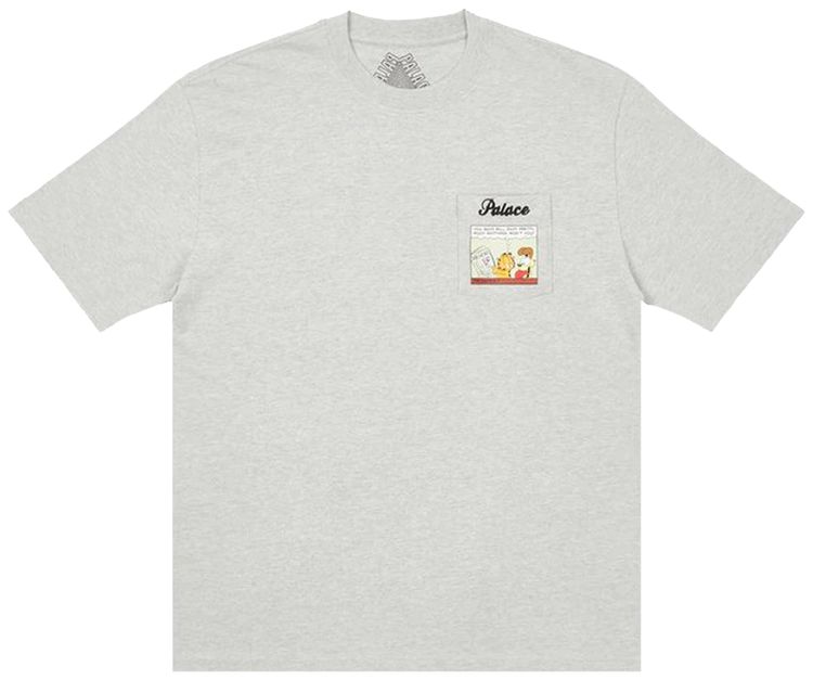 Palace Garfield Pocket T Shirt Grey Marl
