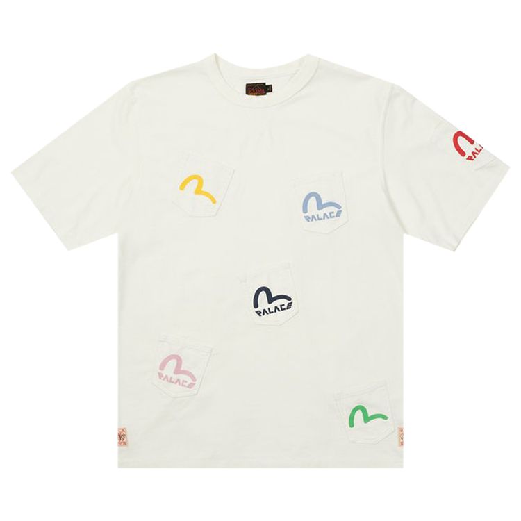 Palace x Evisu Multi Pocket T Shirt Egret