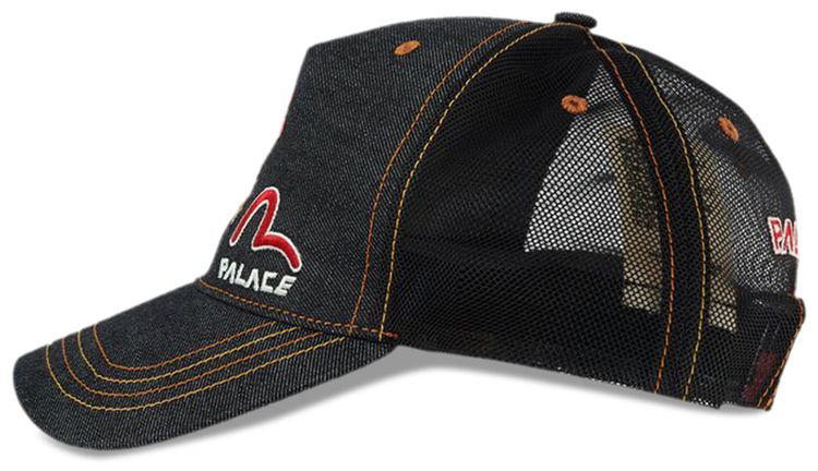 Palace x Evisu Denim Trucker Hat Indigo