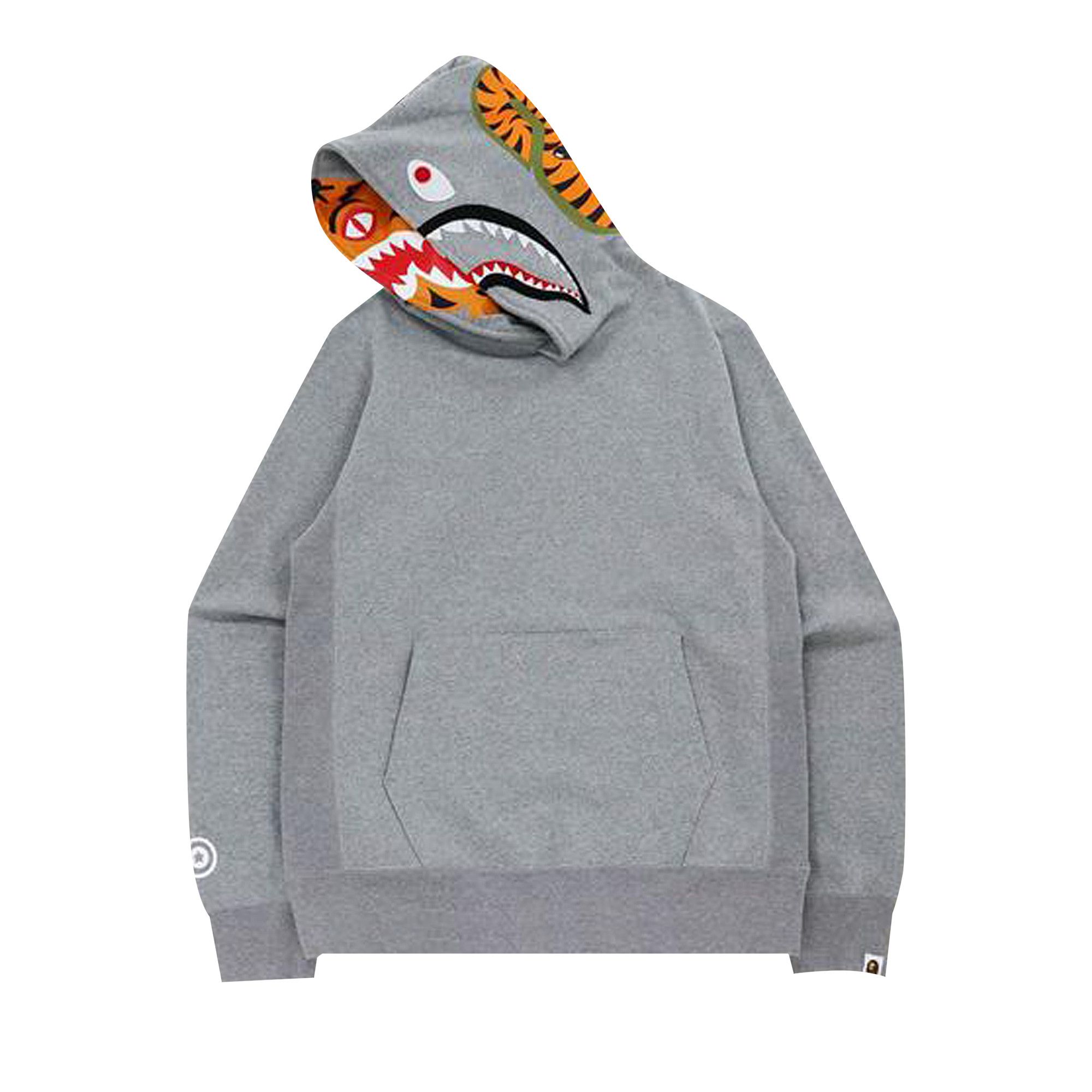 Bape gray shark hoodie deals