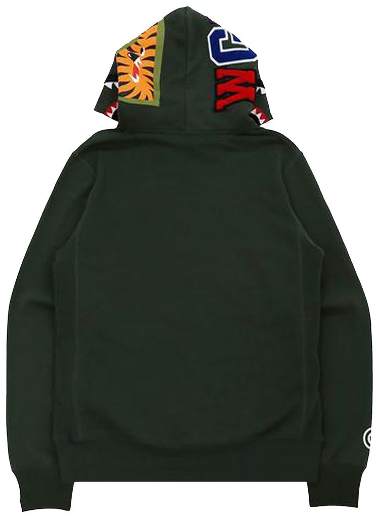 BAPE Shark x Tiger Pullover Hoodie Olive Drab