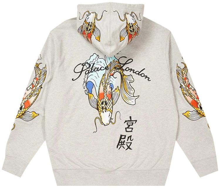 Palace Carp Zip Hood Grey Marl