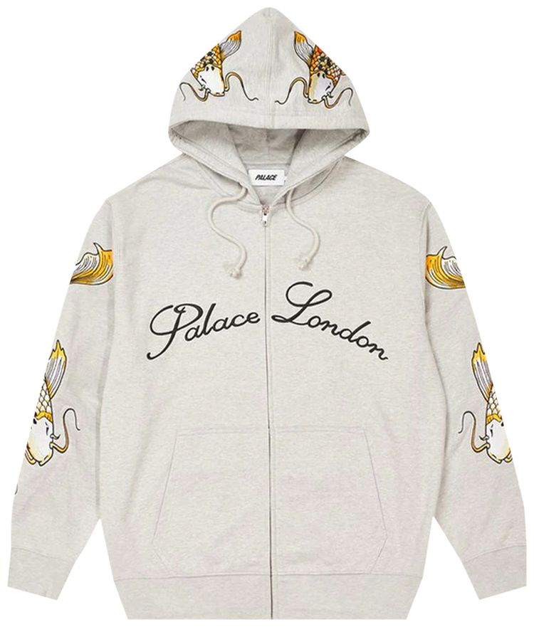 Palace Carp Zip Hood Grey Marl