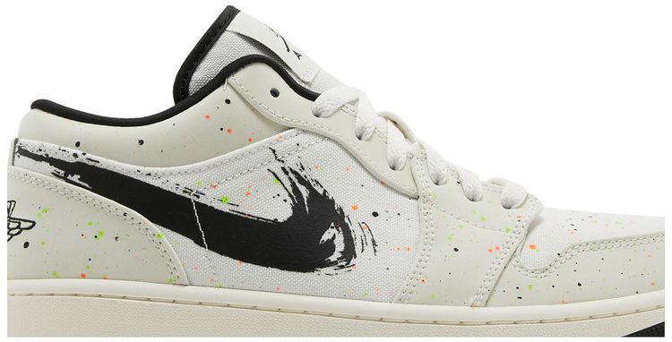 Air Jordan 1 Low Brushstroke Swoosh   Paint Splatter