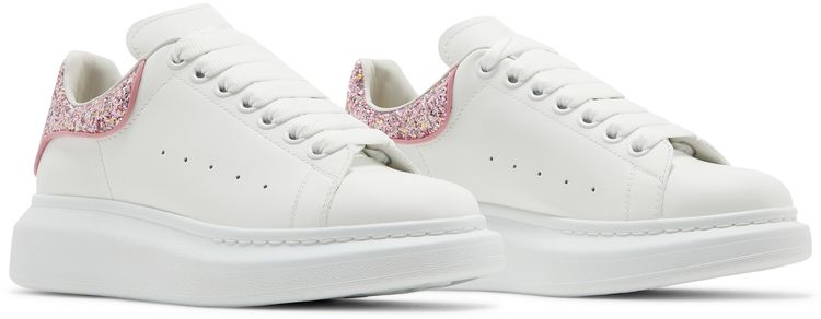 Alexander McQueen Wmns Oversized Sneaker White Rose Glitter