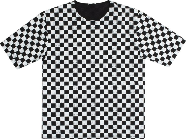 Saint Laurent Short-Sleeve Checker Print T-Shirt 'Black/Natural'