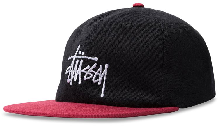 Stussy 2 Tone Team Strapback Cap Black