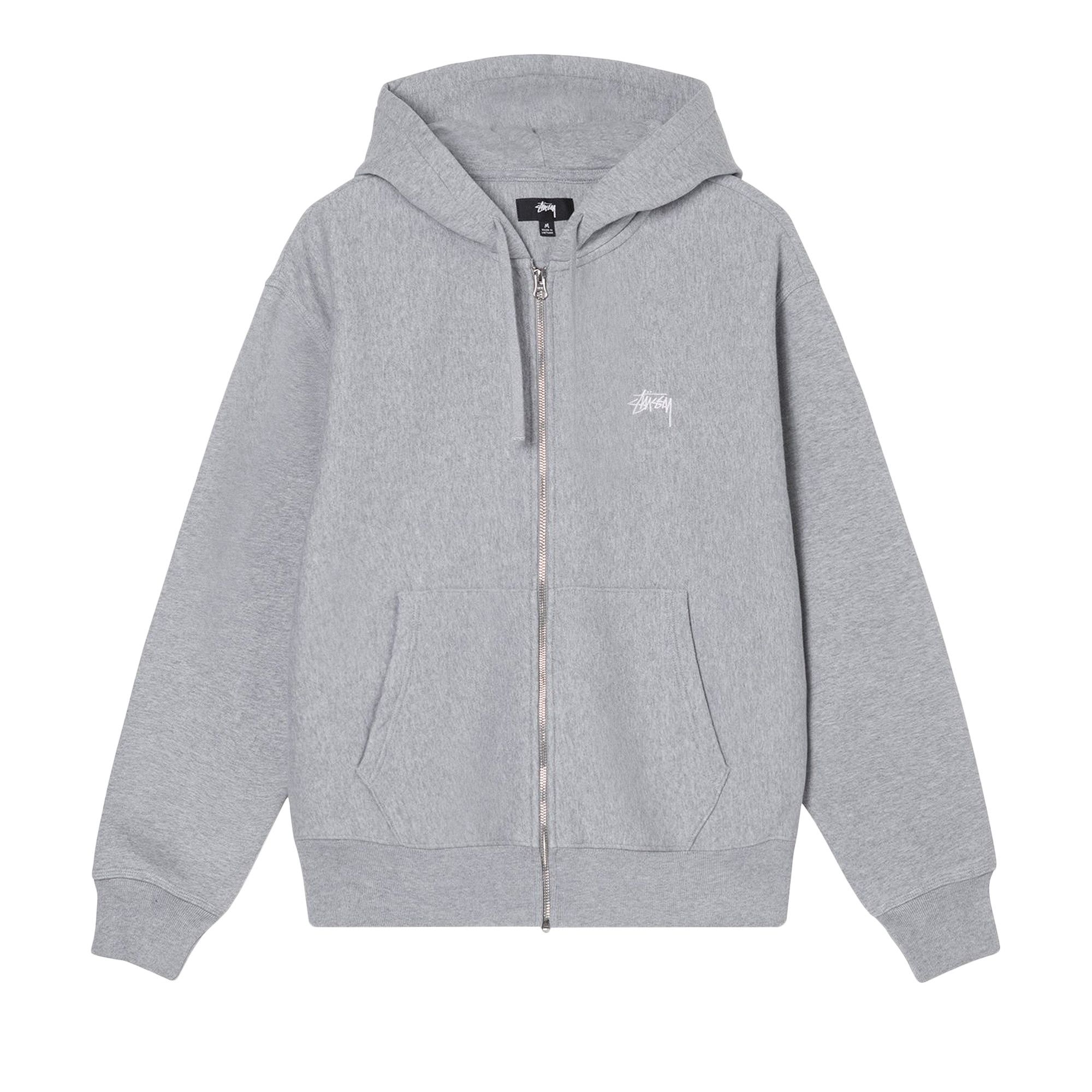 Buy Stussy Stock Logo Zip Hood 'Grey Heather' - 118454 GREY | GOAT