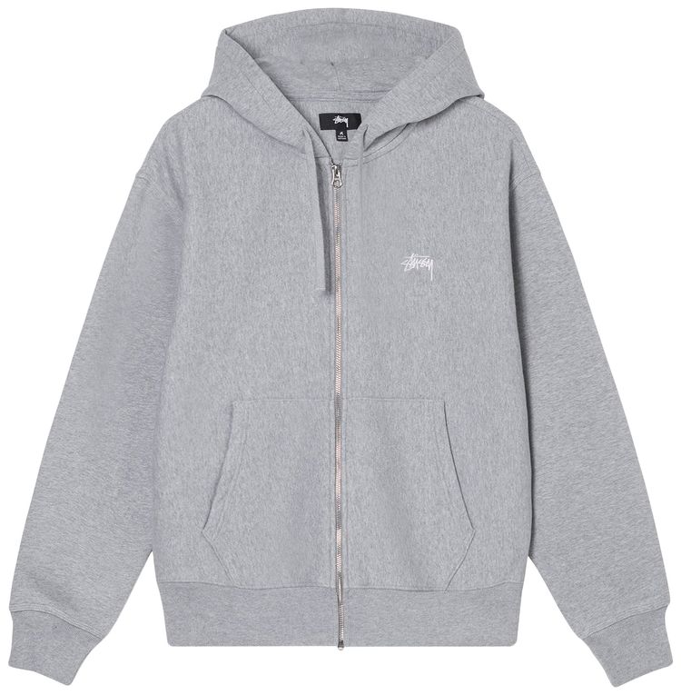 Stussy Stock Logo Zip Hood Grey Heather