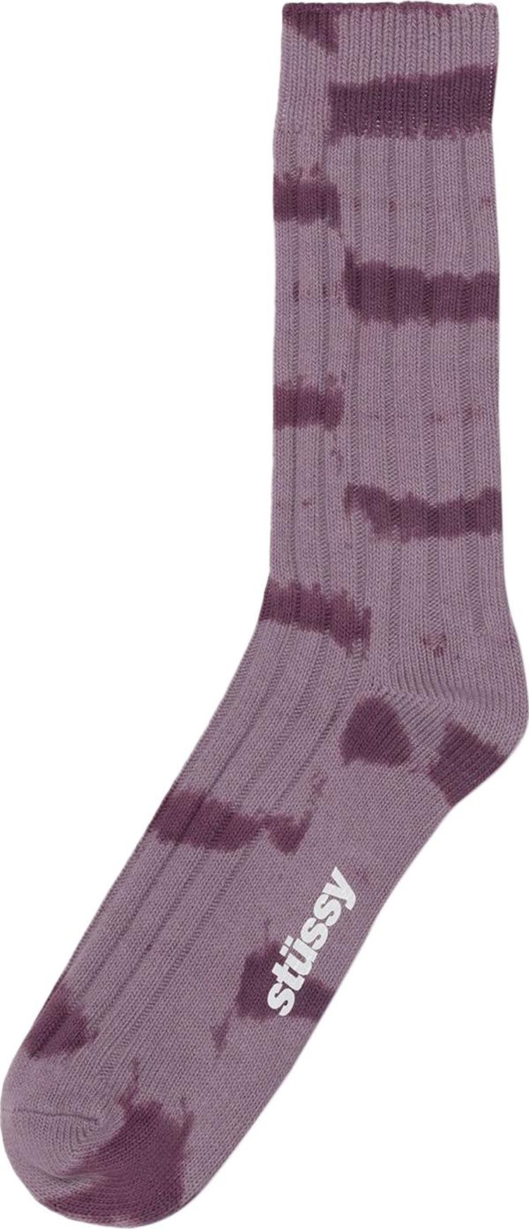 Stussy Dyed Stripe Ribbed Crew Socks 'Lavender'
