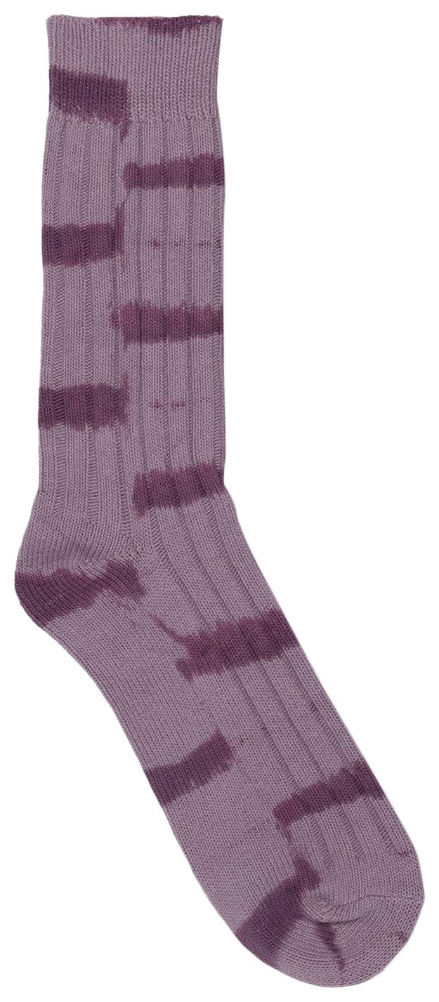 Stussy Dyed Stripe Ribbed Crew Socks Lavender