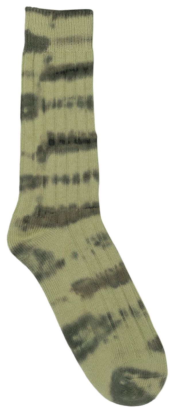 Stussy Dyed Stripe Ribbed Crew Socks Sage