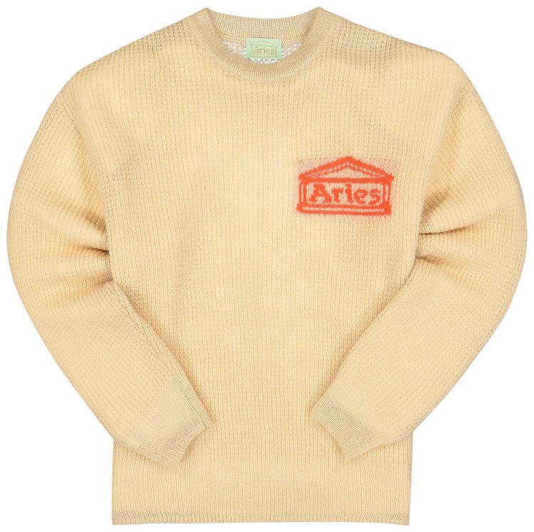 Aries Waffle Knit Jumper Beige