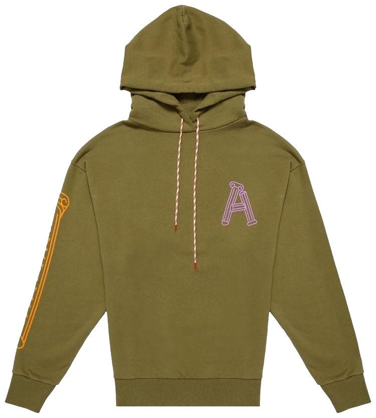 Aries Greek Column Hoodie Olive
