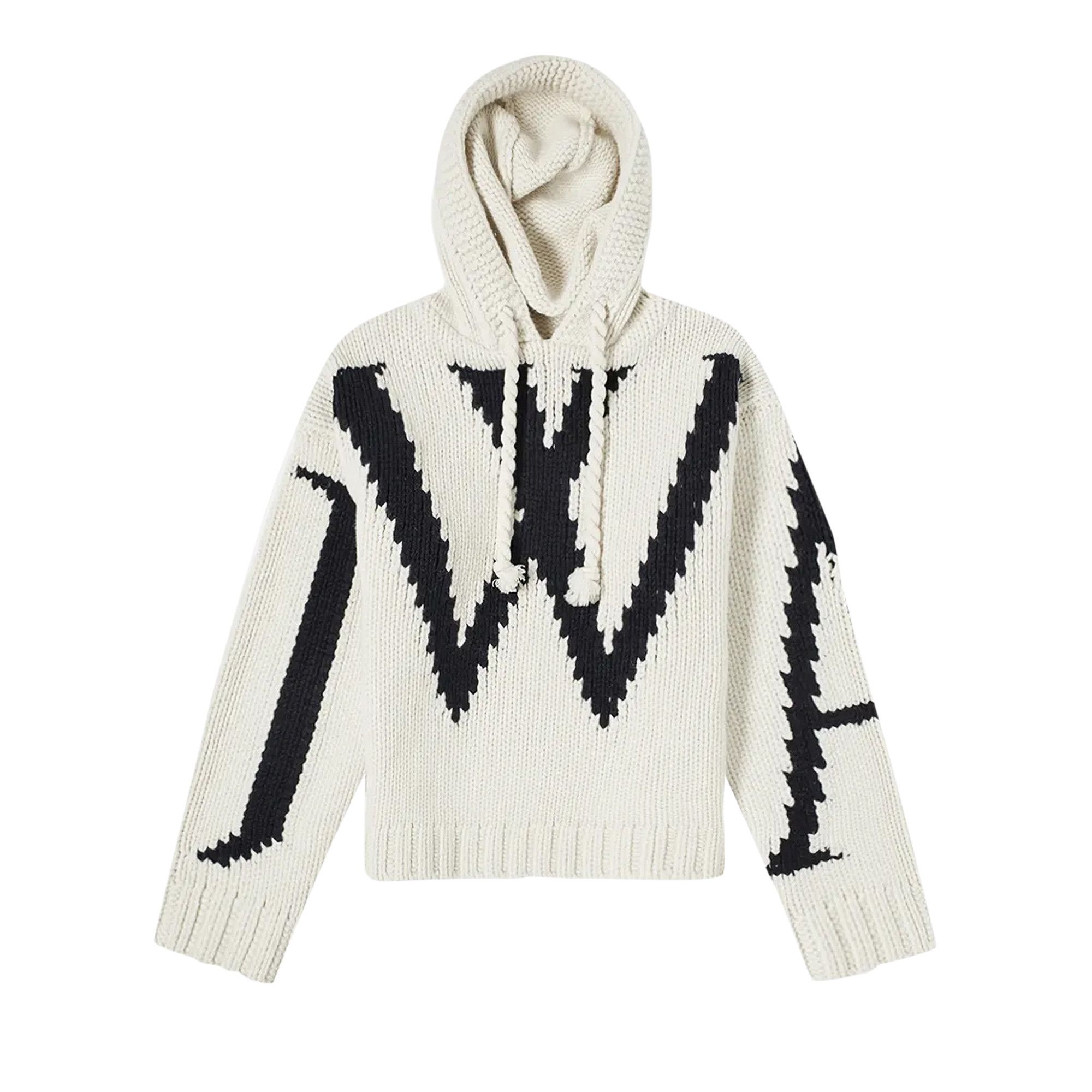 jw anderson チャンキーフーディーニット L Buy JW Anderson JWA Chunky Hoodie 'White/Navy' - KW0526 YN0146 021