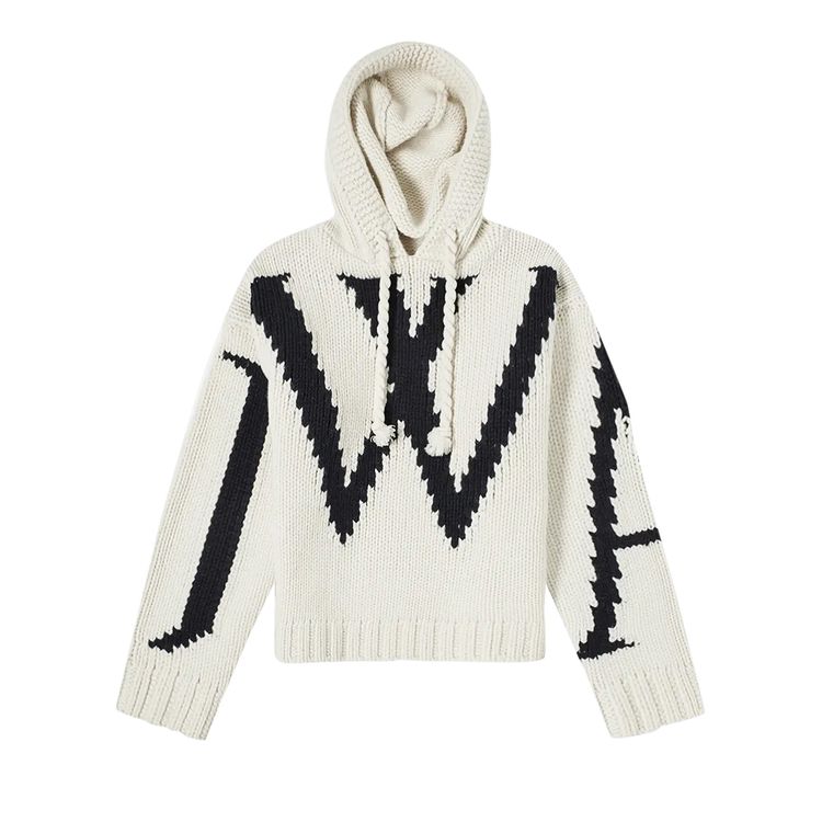 JW Anderson JWA Chunky Hoodie WhiteNavy