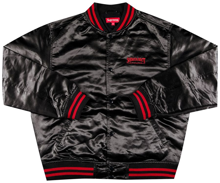 Buy Supreme x Thrasher Satin Varsity Jacket 'Black' FW21J118 BLACK GOAT